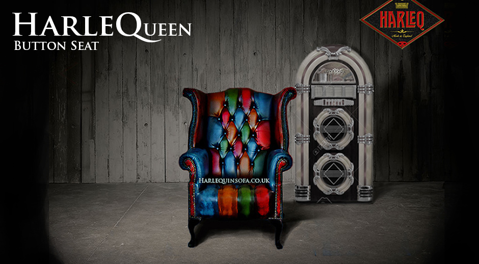 queen anne button seat multicolour leather